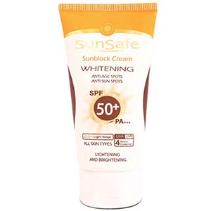 کرم ضد آفتاب رنگی و روشن کننده پوست spf50 سان سیف