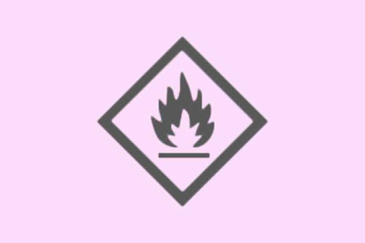 نماد شعله یا خطر اشتعال پذیری در لوازم آرایشی